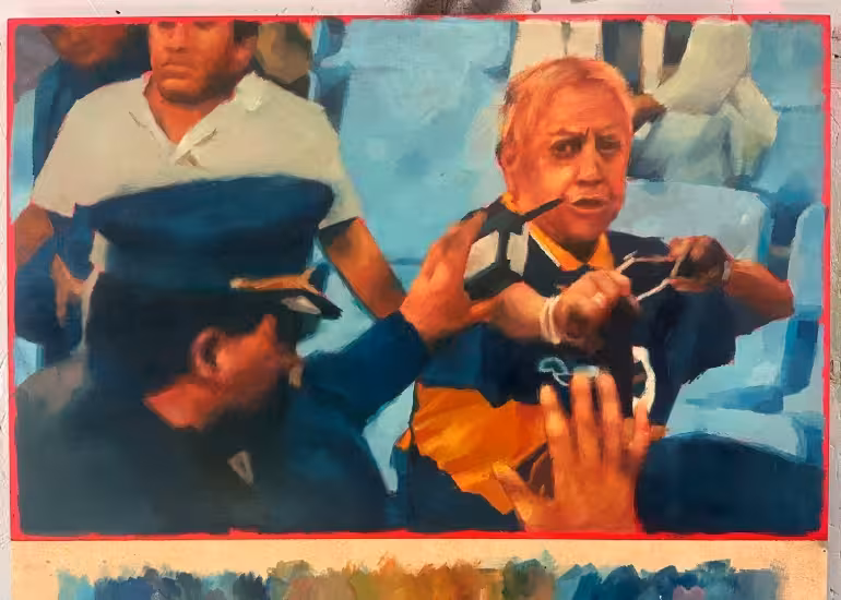 Portada de La obra de El Marian inspirada en La Raulito desapareció de una galería de Buenos Aires
