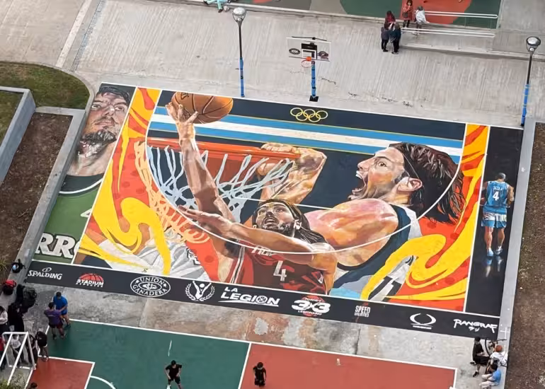 Portada de Luis Scola, la nueva gloria del deporte argentino homenajeada por el arte urbano