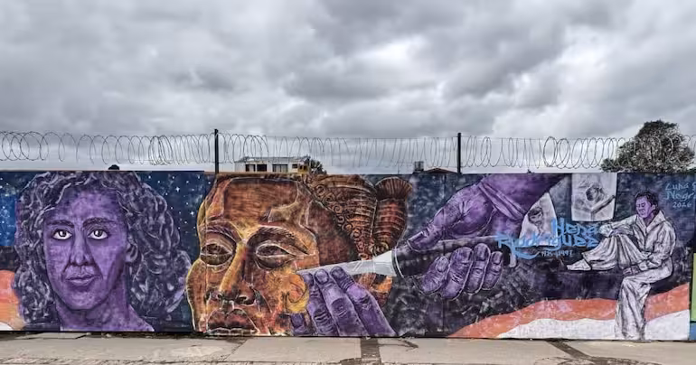 Portada de El Metro de Bogotá estrenó un mural de 60 metros