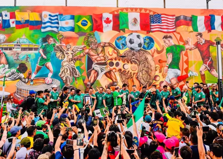 Portada de El mural mundialista de México que rompió un Récord Guinness