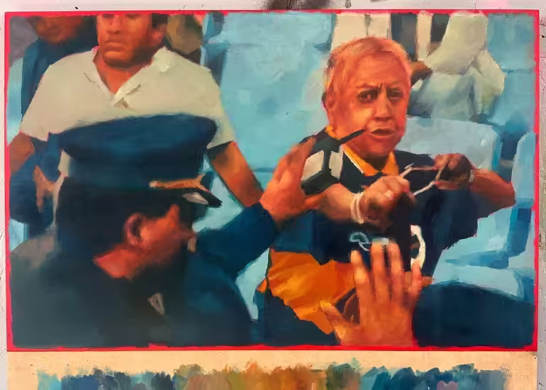 Portada de La obra de El Marian inspirada en La Raulito desapareció de una galería de Buenos Aires