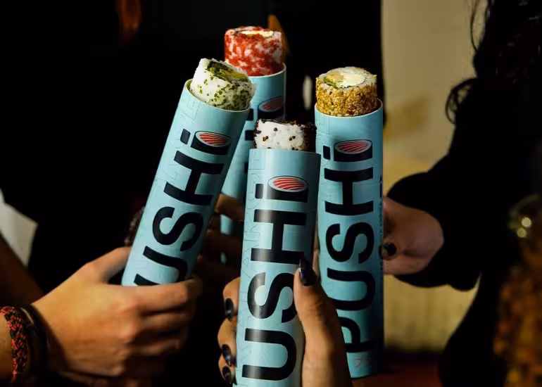 Portada de Pushi, el novedoso sushi en tubo que llegó al barrio de Palermo