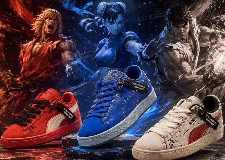Portada de Ryu, Ken y Chun-Li de Street Fighter llegan a los sneakers con PUMA