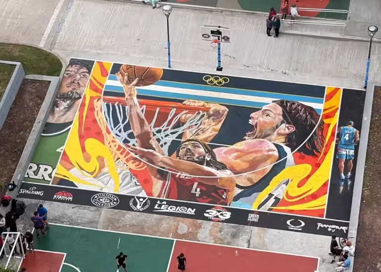 Portada de Luis Scola, la nueva gloria del deporte argentino homenajeada por el arte urbano